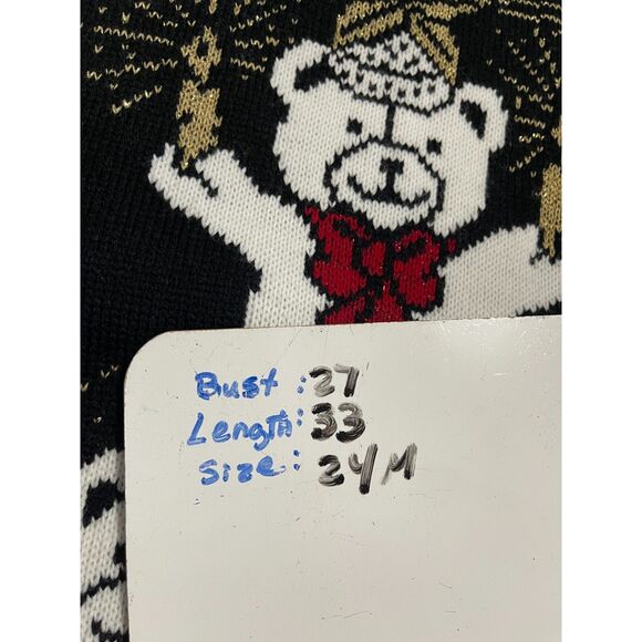 Nutcracker Christmas sweater VYG USA made 6 little bears winter fest women 24 M - Picture 6 of 6